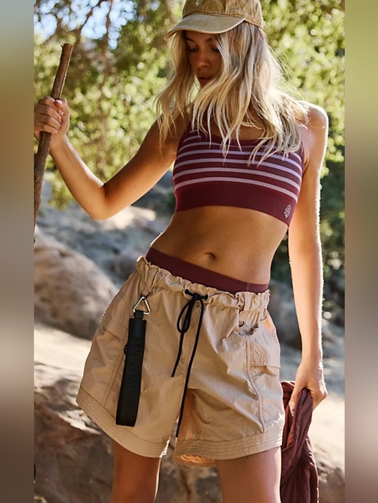 FP Movement by Free People Pants - Free People Movement In The Wild Long Hike Shorts Beige Tofu Cargo Shorts Med